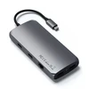 „Satechi“ kelių prievadų adapteris USB-C (2 x USB-C, 2 x USB-A, 2 x 4K HDMI, mikro / SD kortelių skaitytuvas, eternetas) (pilka erdvė)