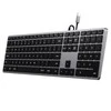 Wire klaviatūra USB C QWERTY Satechi Slim W3 su laidu ST-UCSW3M space pilka