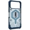 Dėklas Urban Armor Gear UAG Pathfinder Magsafe mėlynas skaidrus dirželis iPhone 17 Pro Max telefonui