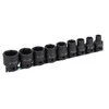 Šešiakampių smūginių galvučių rinkinys 9 vnt 1/2" 10-24mm ant bėgelio Irimo