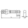 adapteris lizdams, smūgis nuo 1/4" šešiakampio iki 3/8" kvadrato, 150 mm, KOKEN [112-150B]