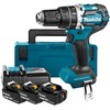 akumuliatorinė wiertarko-wkrętarka smūginis 18V, Makita [DHP484RT3J] 3x5,0Ah, LXT