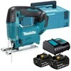 akumuliatorinė dėlionė 18V, 65mm, Makita [DJV186SFJ] 2x3,0Ah, LXT + komplektas 5 pjūklo geležtės