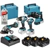 MAKITA KOMPLEKTAS COMBO 18V DLX4196JX1 (DDF489, DGA504, DTD173, DHR243) 3×5,0Ah 2xMP
