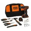 Black &amp; Decker Juodas &amp; Decker Suktuvas-gręžtuvas Juodas &amp; Decker BDCDC18HTSA-QW; 18 V; 1x1,5 Ah akum. + priedai