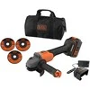Black &amp; Decker akumuliatorinė kampinis šlifuoklis 115mm, POWERCONNECT 18V, 4,0Ah, Juodas &amp; Decker [BCG6L8F1S-QW]