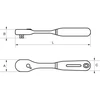 Bahco 1/2 colio plona galvute apverčiamas terkšlinis raktas su 72 dantimis ir 5° veikimo kampu, 264 mm, 1 vnt., 1/2 colio, 5°, 264 mm, 440 g