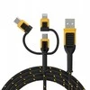 USB kabelis Dewalt USB-A - USB-C + microUSB + Lightning 1,8 m juodas (DXMA131-1356-DWG)