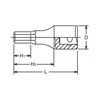 Šešiakampių smūginių galvučių rinkinys KOKEN RS14012M/10-L60 1/2"