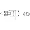 1/2 colio rankinė galvutė TORX galvutėms, E-16, Irimo [126-16-1]