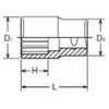 3/4" Dvylikakampė galvutė KOKEN 27 mm