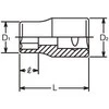 1/4 colio šešiakampė rankinė galvutė, 13 mm, Koken [2400M 13]