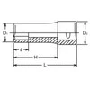 3/8" prailginta šešiakampė rankinė galvutė, 14 mm, Koken [3300M 14]