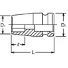 nasadka smūginis cienkościenna, 6-kątna 1/2" do śrub 7/16", Koken [14401A 7/16"]