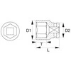 Bahco Hexagon impact socket K9501M 27mm 1"