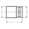 Smūginė galvutė BWSS12P 19mm. 1/2" ⌀29 BAHCO