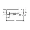 3/4" ilga šešiakampė smūginė galvutė KOKEN 32 mm