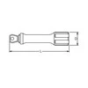 pakreipiamas ilgintuvas lizdams, kvadratinis 1/2", 250 mm, Koken [4763-250]