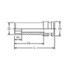3/8" šešiakampis smūginis smūginis lizdas, galvutės dydis 12 mm, Koken [13300M 12]