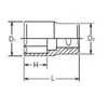 3/4" šešiakampė galvutė KOKEN 24 mm