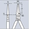 szczypce półokrągłe wydłużone 160mm, rękojeść wielokomponentowa, Knipex [30 25 160]