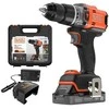 Black &amp; Decker wiertarko-wkrętarka smūginis akumuliatorinė, 50Nm, 18V POWERCONNECT, Juodas &amp; Decker [BLD683D1XK-QW] 2,0Ah, dėklas