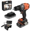 Black &amp; Decker wiertarko-wkrętarka smūginis akumuliatorinė, 50Nm, 18V POWERCONNECT, Juodas &amp; Decker [BLD683D2XK-QW] 2x2,0Ah, dėklas