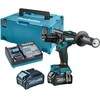 Makita HP001GM201 Smūginis Akumuliatorinis gręžtuvas-suktuvas XGT, 140/68NmNM, bešepetėlinis variklis, 13mm metalinis griebtuvas, 2X4,0Ah, greitasis kroviklis; MAKPAC lagaminas