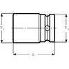 Šešiakampė smūginė galvutė 1/2" ,prailginta, 32mm K7806M Bahco