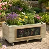 Classic World Wooden Flower Pot on Wheels for Children with Blackboard