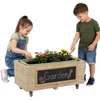 Classic World Wooden Flower Pot on Wheels for Children with Blackboard