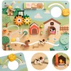 CLASSIC WORLD Wooden Manipulative Activity Board Farm