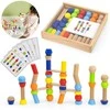 Dėlionė Viga Toys VIGA Wooden Geometric Blocks Puzzle 52 pcs.