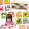 Dėlionė Viga Toys VIGA Wooden Puzzle 12 boards, 4 puzzles each, in a stand