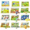Dėlionė Viga Toys Mediniai galvosūkiai 12 galvosūkių po 24 galvosūkių ant „Viga“ žaislų lentynos