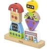 Viga Toys VIGA Robotų piramidės dėlionė + raštai 8 vnt.