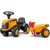 Paspiriamas traktoriukas su priekaba FALK JCB oranžinis