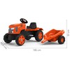 FALK Kubota pedalų traktorius su priekaba ir atidaromu stogu, 2-6 metų vaikams