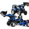 Vaikiškas pedalinis traktorius FALK New Holland su priekaba mėlynas