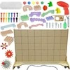 MASTERKIDZ Freestanding STEM Wall Board 166 x 125 cm + Accessories: Pegs, Gears, Blocks, Tools, Ball Track