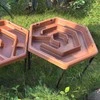 MASTERKIDZ Hexagonal Sand and Vanduo Play Table with Adjustable Height Maze