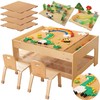 MASTERKIDZ Medinis lavinamasis stalas + SIENOS PRIEDAI KIEMS + 359 vnt.
