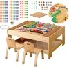 MASTERKIDZ medinis edukacinis stalas + STEM sienos priedai + 135 kaladėlės