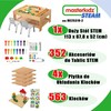 MASTERKIDZ Wooden Educational Table + STEM WALL ACCESSORIES + 563 Blocks