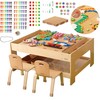 MASTERKIDZ Wooden Educational Table + STEM WALL ACCESSORIES + 563 Blocks
