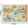 Tooky Toys TOOKY TOY medinė interaktyvi dėlionė Gyvūnėliai