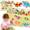 Tooky Toys Paėmę žaislinę medinę montessori dėlionės dėlionės dinozaurai