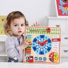Tooky Toys Paimtas žaislinis medinis laikrodžio kalendorius 2in1