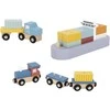 Tooky Toys TOOKY TOY medinis uosto kranas su transporto priemonėmis