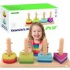 Tooky Toys Žaislų žaislų formos rūšiavimas su spalvingais „Montessori“ blokais